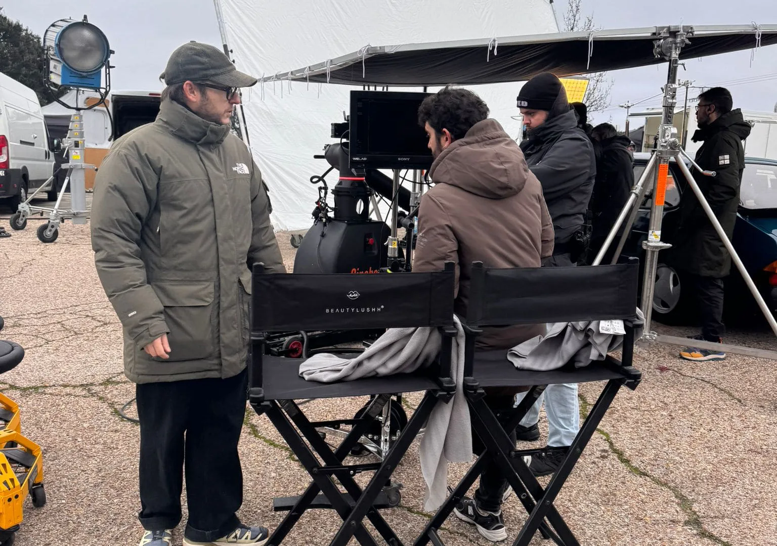 McDonald’s, behind the scenes: director’s chairs and crew on location