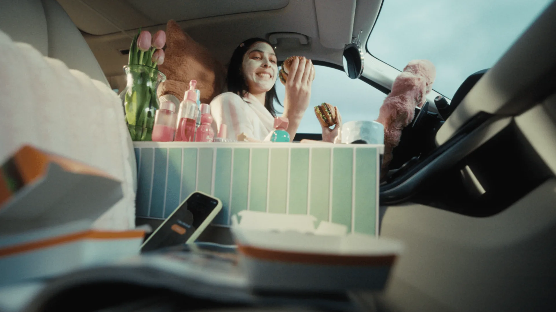 McDonald’s, frame: inside the car turned into a spa