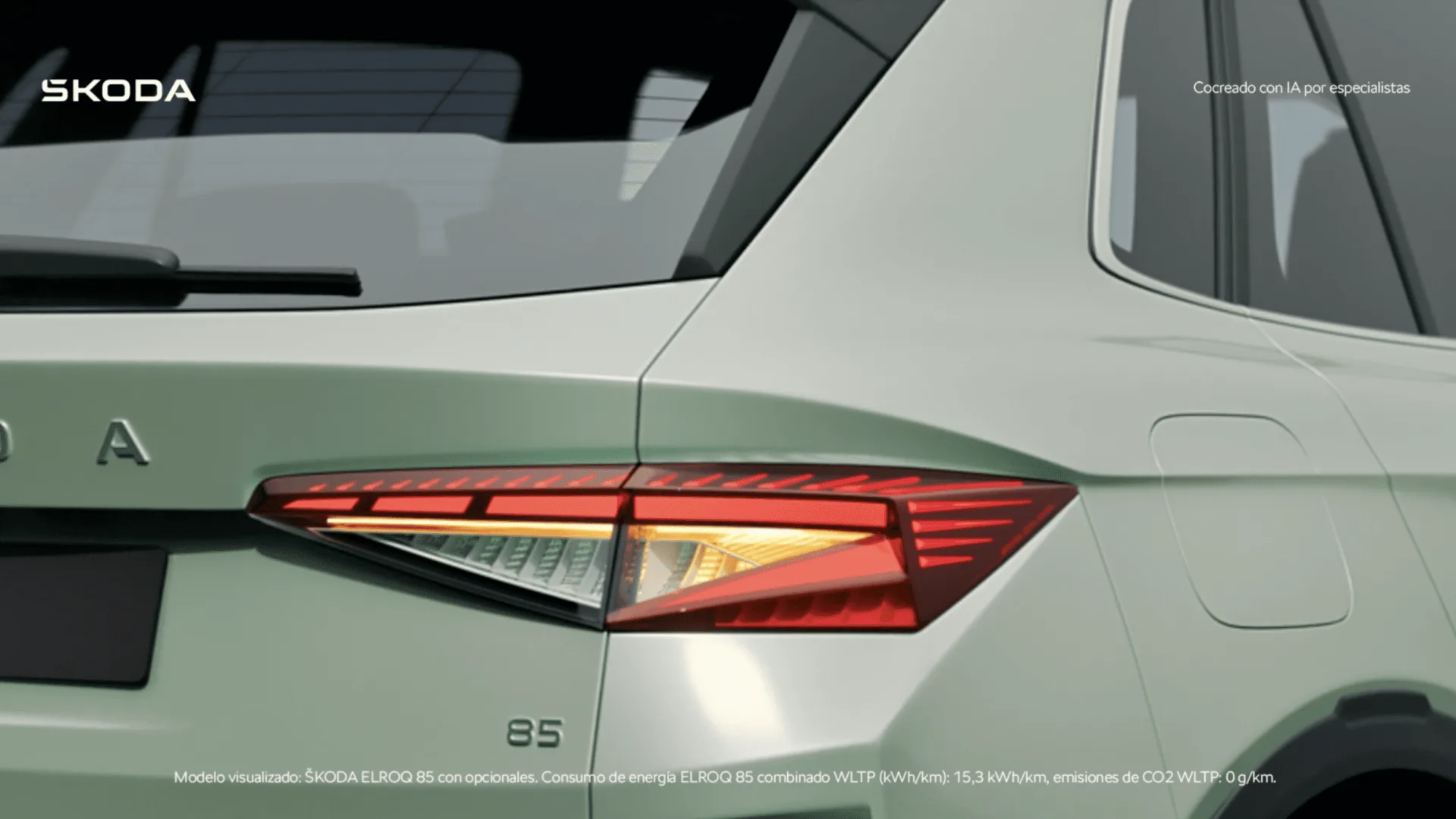 Škoda, AI-generated frame: the car’s rear light