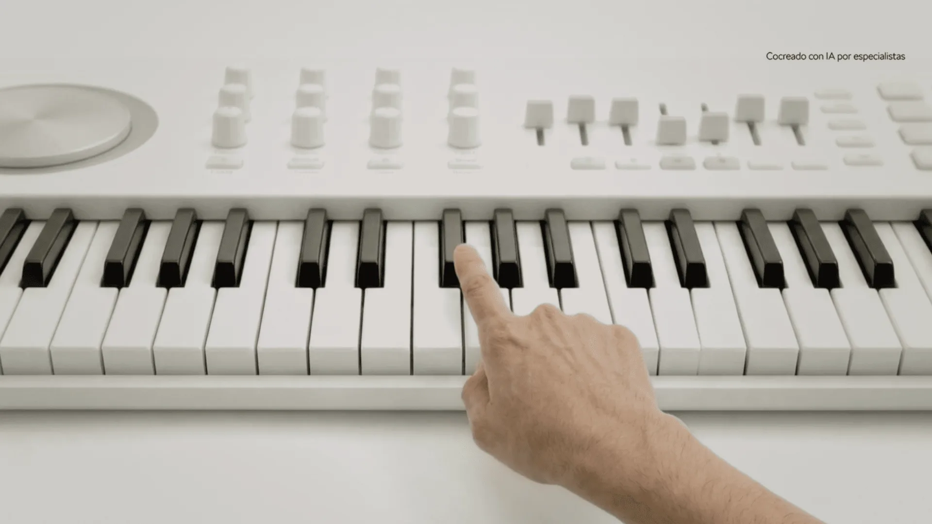 Škoda, AI-generated frame: a finger on the piano keys
